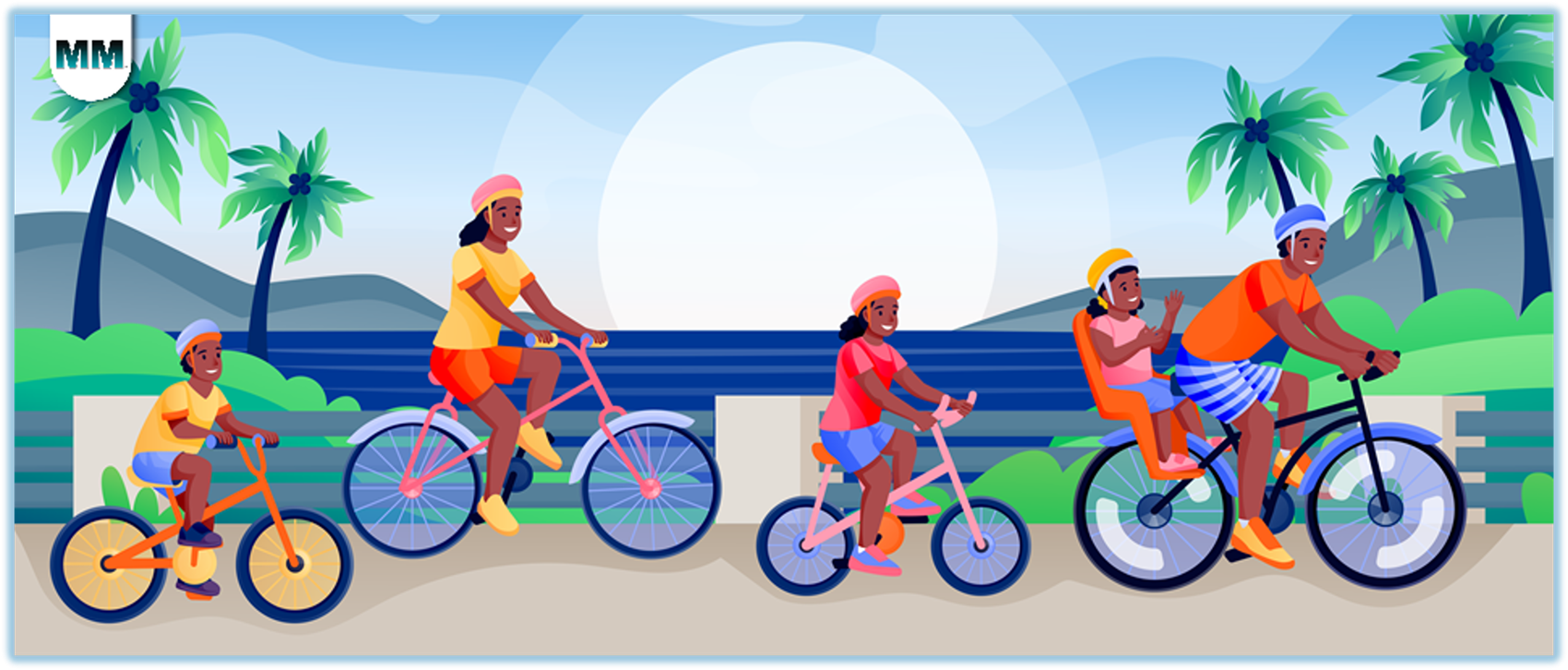 Family Summer Cycling Activity photo of family cycling together