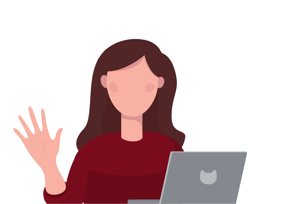 illustration of teacher waving their hand with a laptop computer emphasizing MMH K-12 digital curriculum illustration of teacher waving their hand with a laptop computer emphasizing MMH K-12 digital curriculum