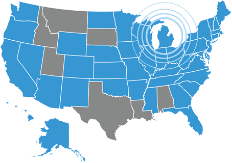 USA map of states using MMH PreK to 12 curriculum