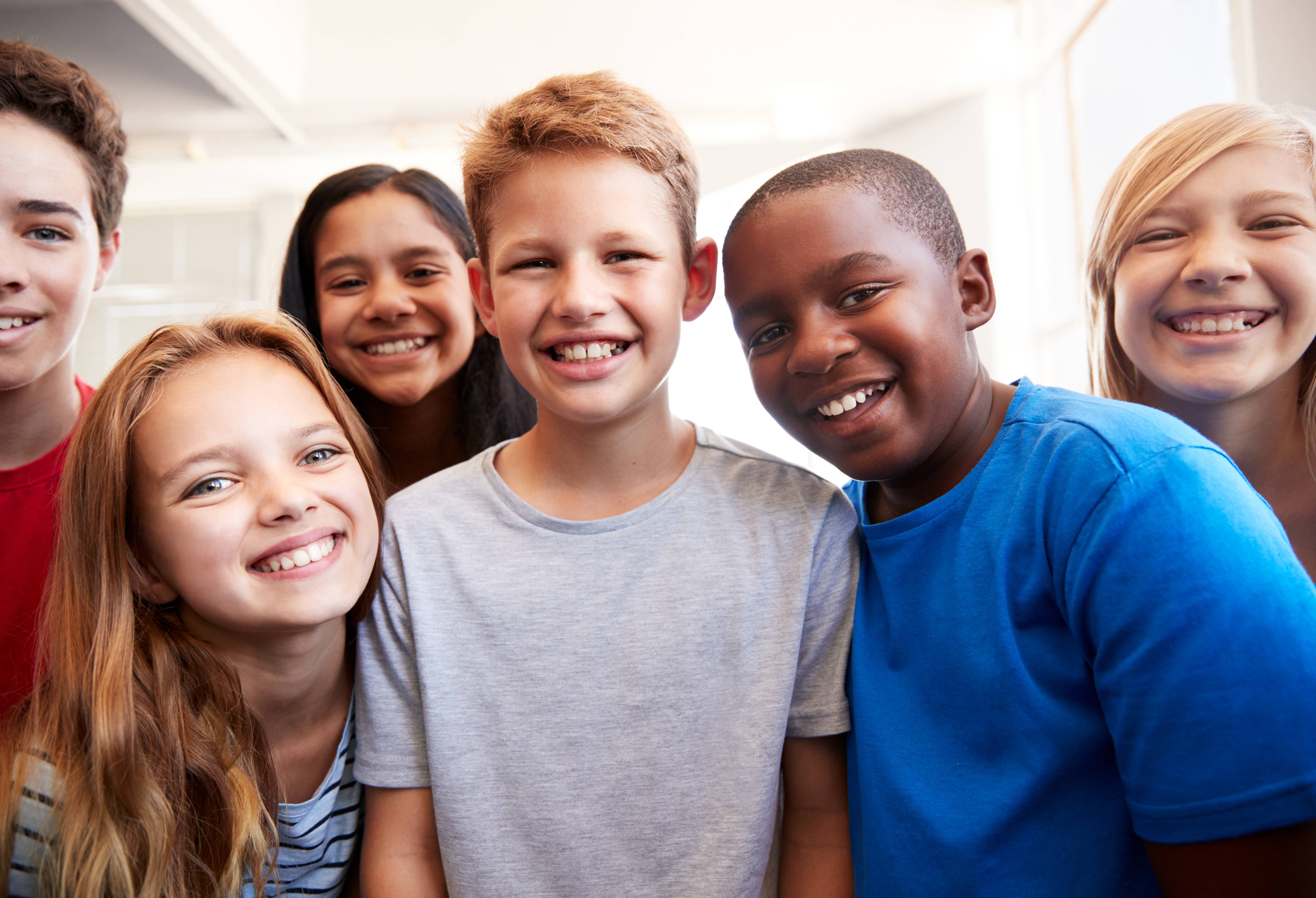 middle school children smiling